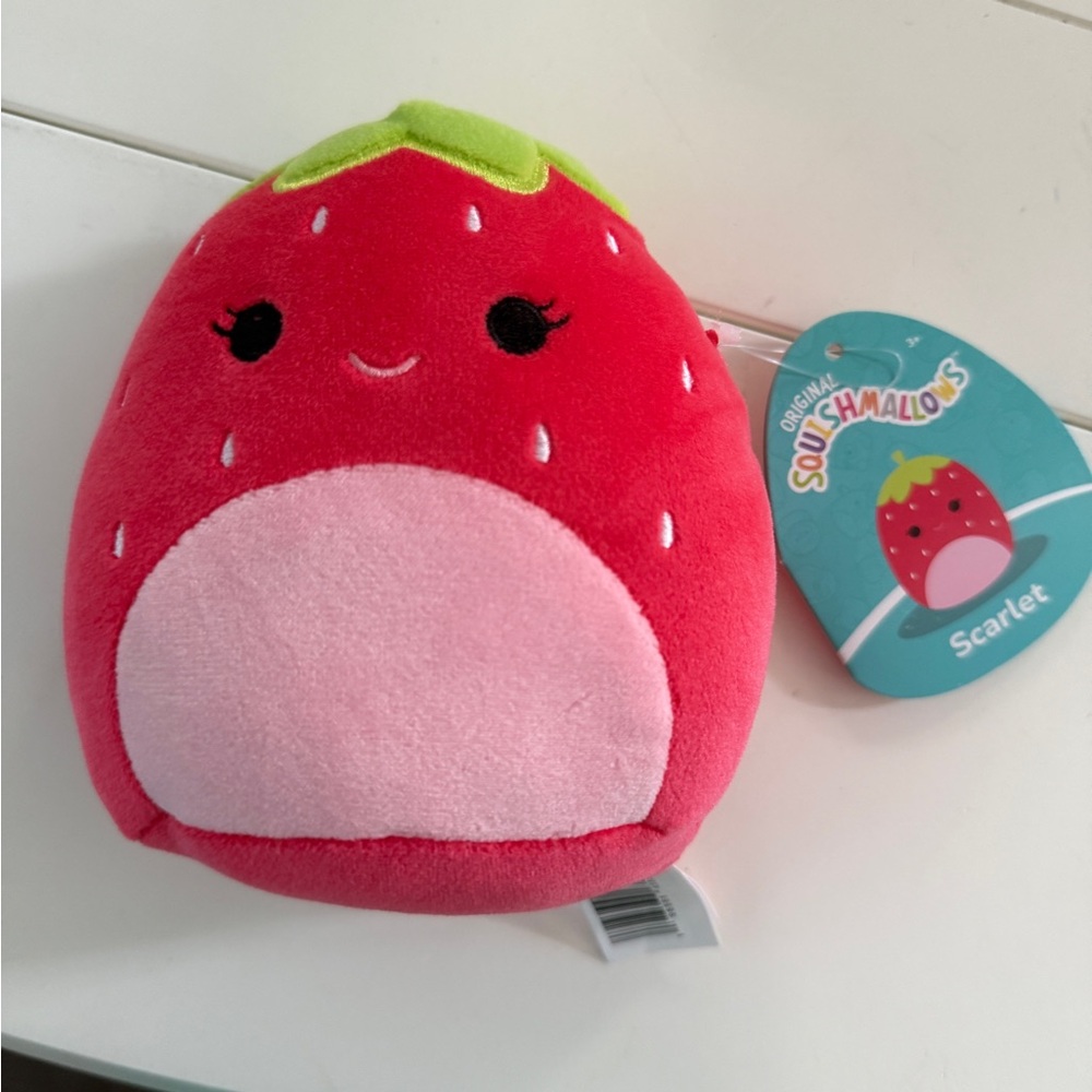 Squishmallows Scarlet Strawberry Plush Toy - Red and Pink